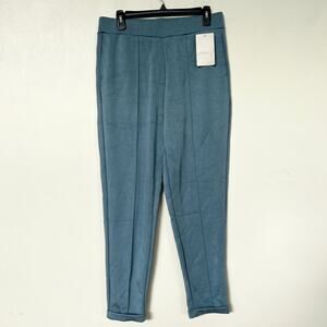 New AFITNE Pintuck Cuffed Hem Yoga Dress Pants Women’s SIZE L Blue Pockets